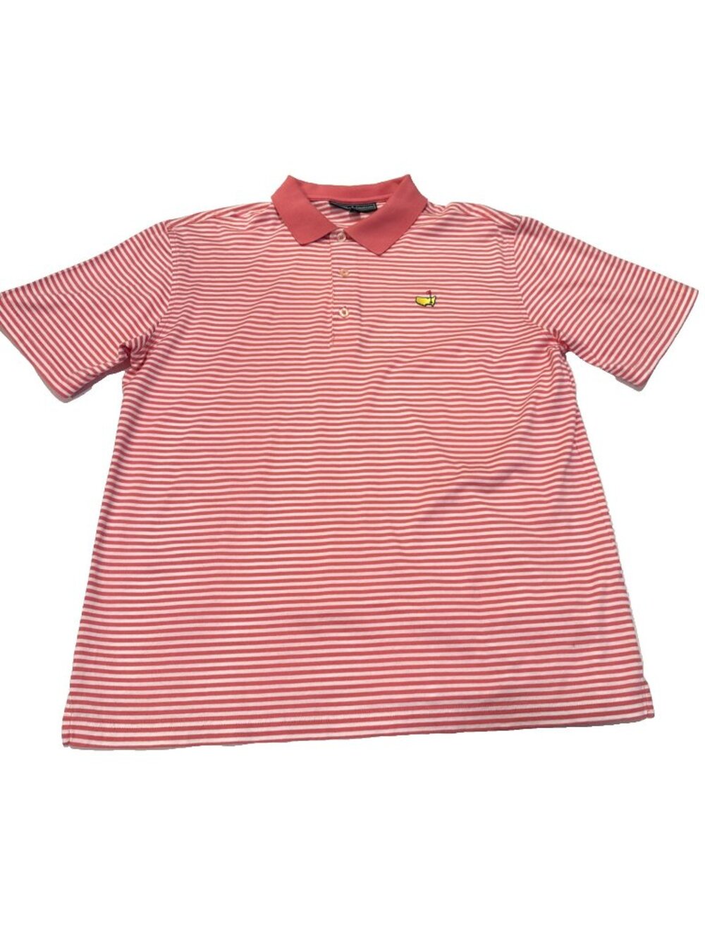 Men’s Masters Collection Peach & White Striped Polo Size Medium